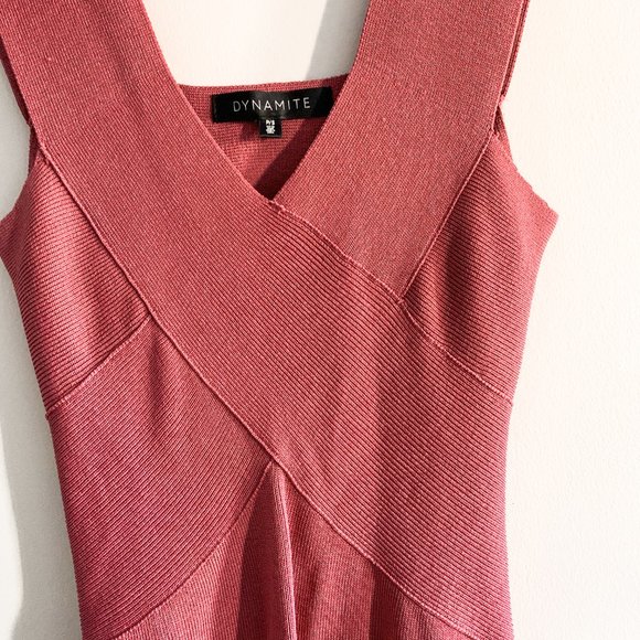 Dynamite Luxe Open-Back Midi Dress - Picture 2 of 7